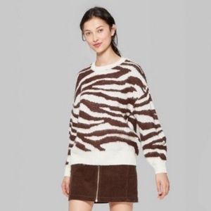Wild Fable | Zebra Pattern Sweater Acrylic